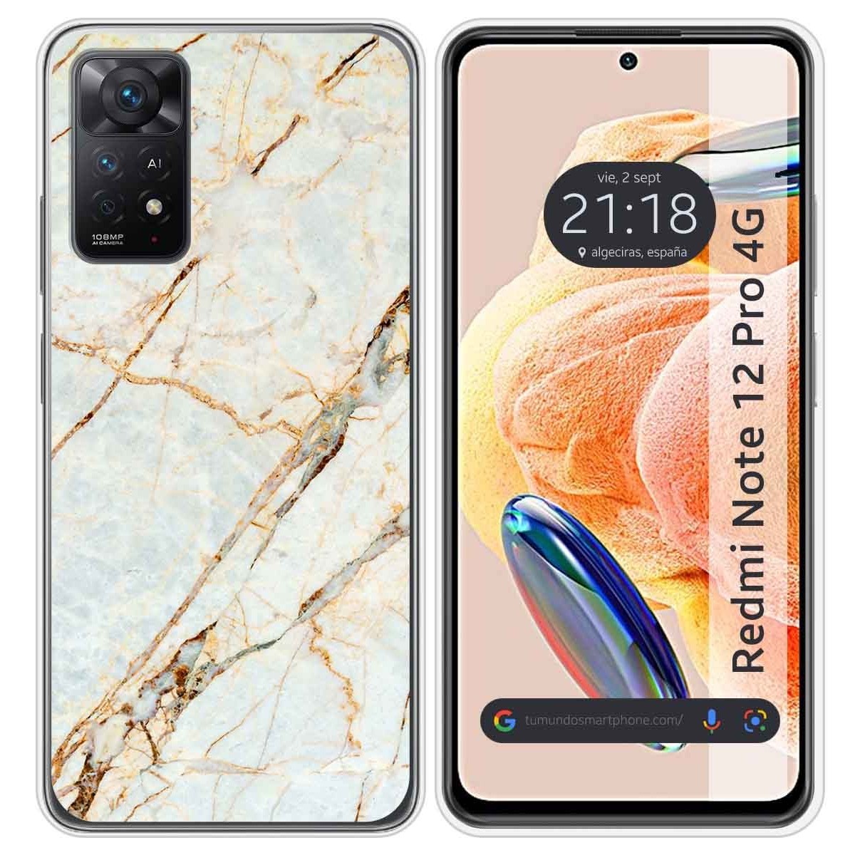 Funda Silicona compatible con Xiaomi Redmi Note 12 Pro 4G diseño Mármol 13 Dibujos