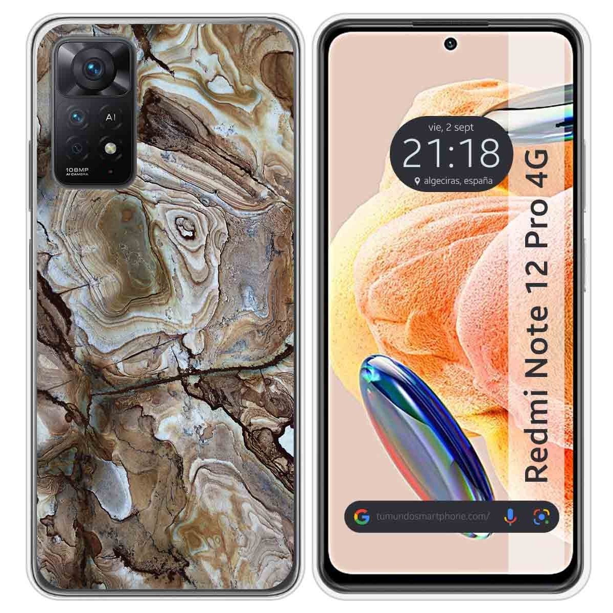 Funda Silicona compatible con Xiaomi Redmi Note 12 Pro 4G diseño Mármol 14 Dibujos