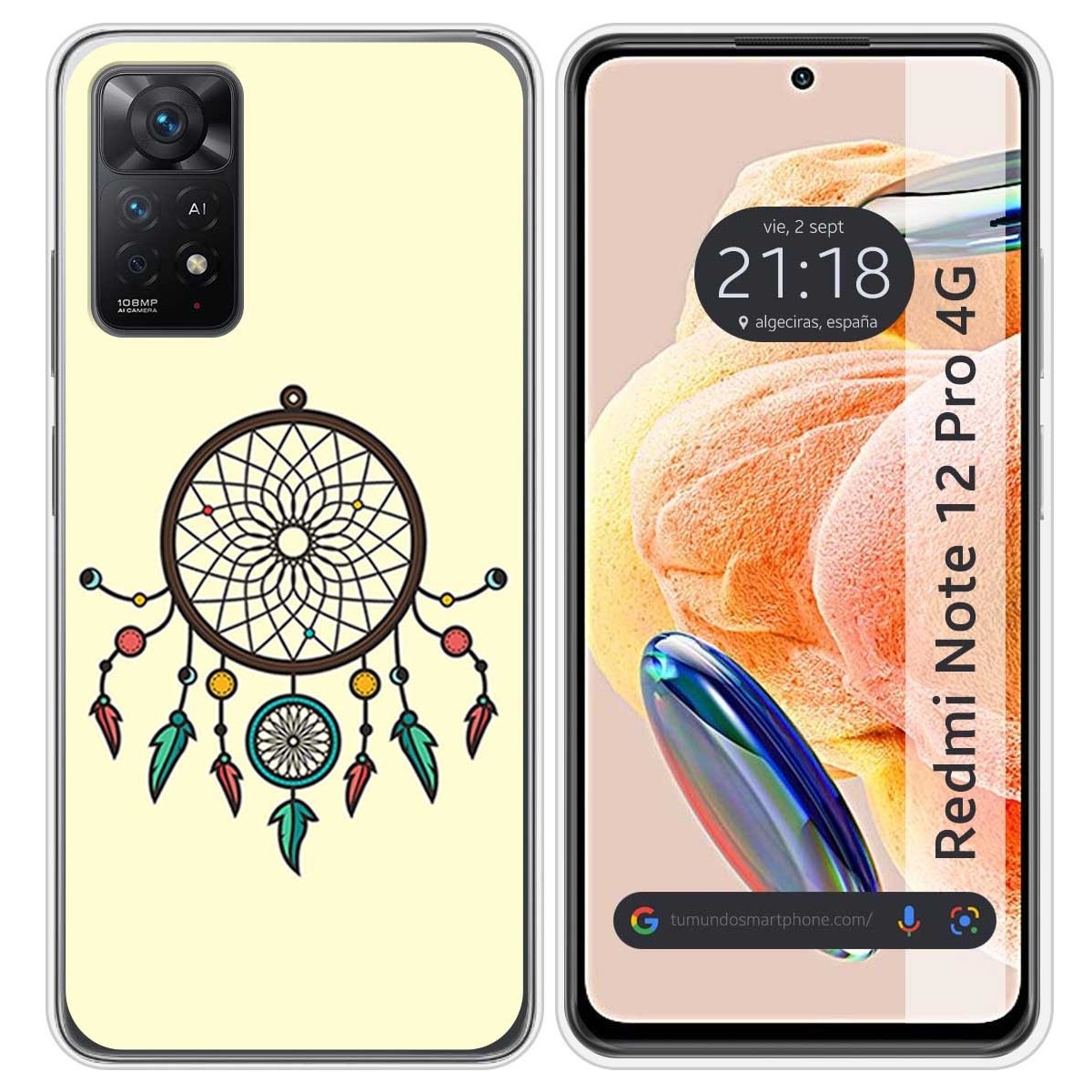 Funda Silicona compatible con Xiaomi Redmi Note 12 Pro 4G diseño Atrapasueños Dibujos