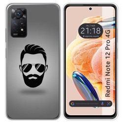Funda Silicona compatible con Xiaomi Redmi Note 12 Pro 4G diseño Barba Dibujos