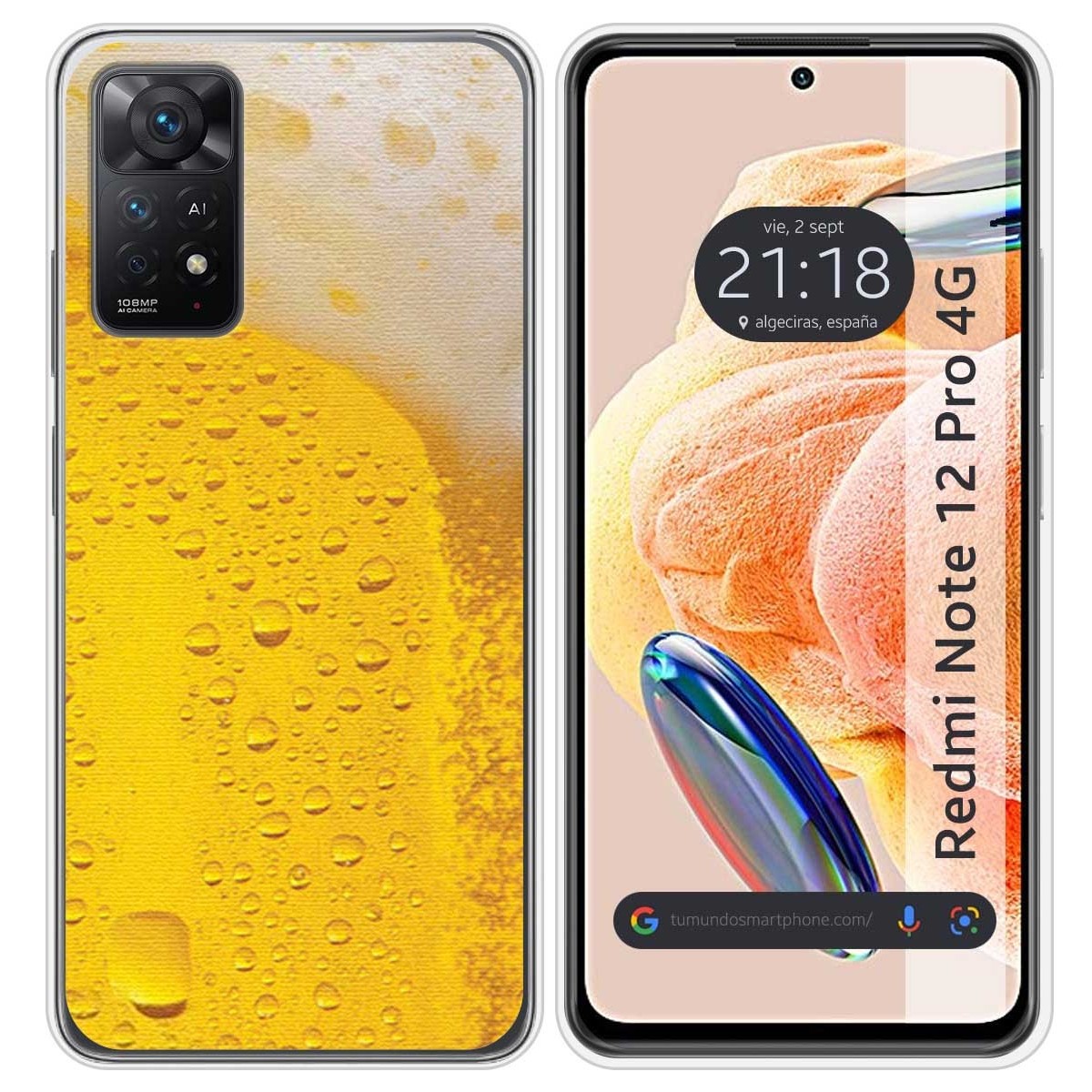 Funda Silicona compatible con Xiaomi Redmi Note 12 Pro 4G diseño Cerveza Dibujos