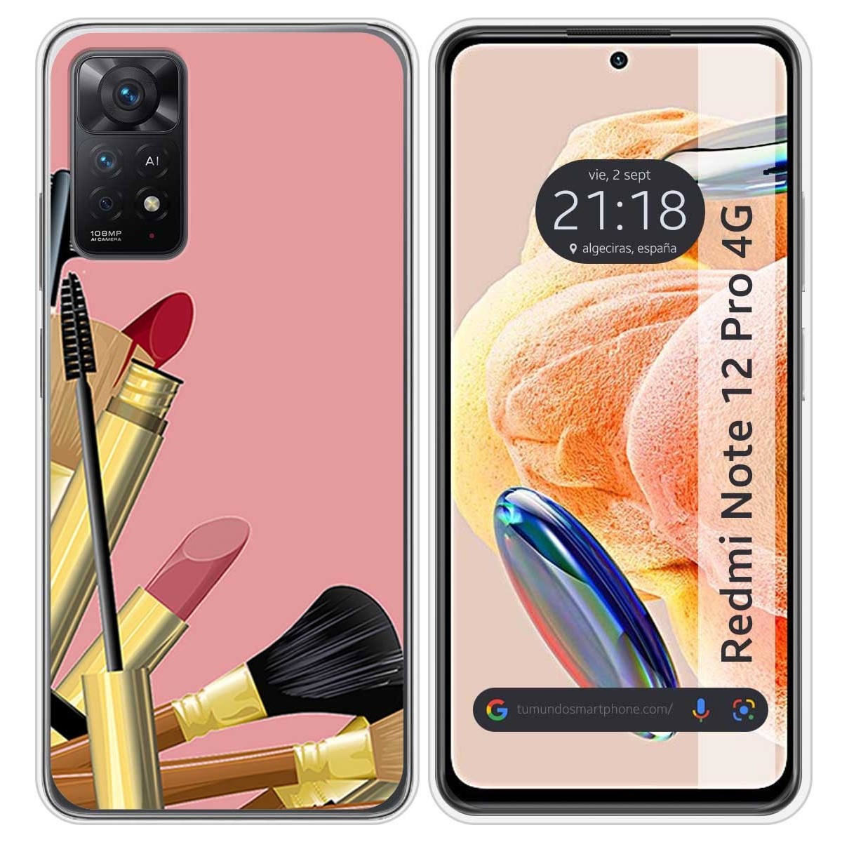 Funda Silicona compatible con Xiaomi Redmi Note 12 Pro 4G diseño Brochas Dibujos
