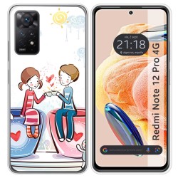 Funda Silicona compatible con Xiaomi Redmi Note 12 Pro 4G diseño Café Dibujos