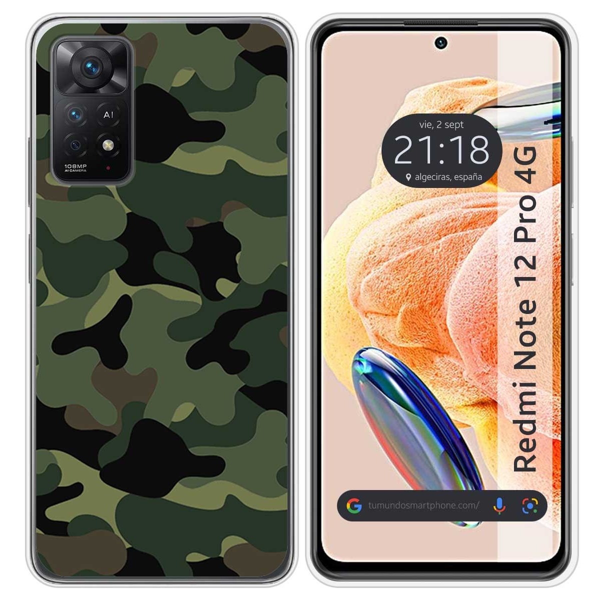 Funda Silicona compatible con Xiaomi Redmi Note 12 Pro 4G diseño Camuflaje Dibujos