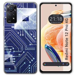 Funda Silicona compatible con Xiaomi Redmi Note 12 Pro 4G diseño Circuito Dibujos