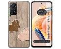 Funda Silicona compatible con Xiaomi Redmi Note 12 Pro 4G diseño Corazones Madera Dibujos