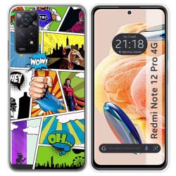 Funda Silicona compatible con Xiaomi Redmi Note 12 Pro 4G diseño Comic Dibujos