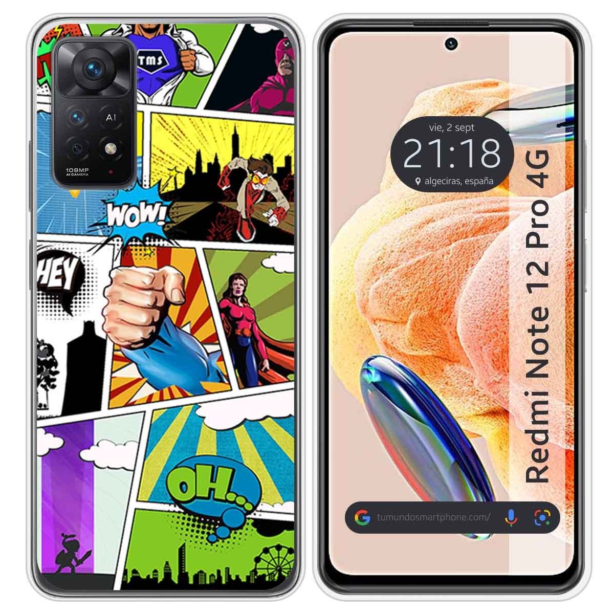 Funda Silicona compatible con Xiaomi Redmi Note 12 Pro 4G diseño Comic Dibujos