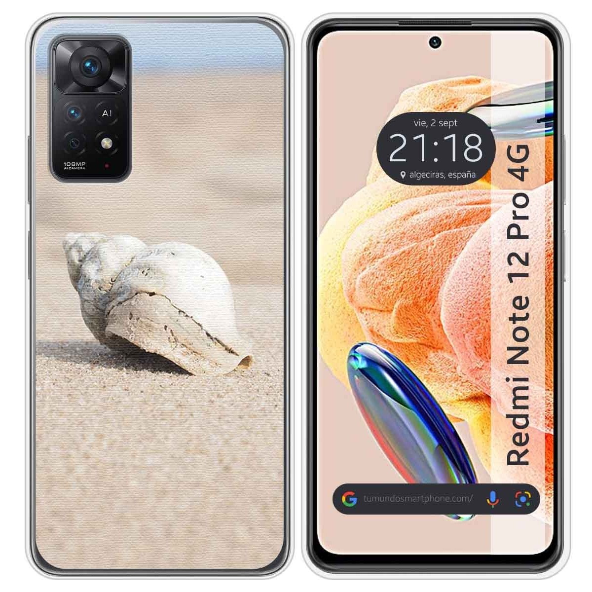 Funda Silicona compatible con Xiaomi Redmi Note 12 Pro 4G diseño Concha Dibujos