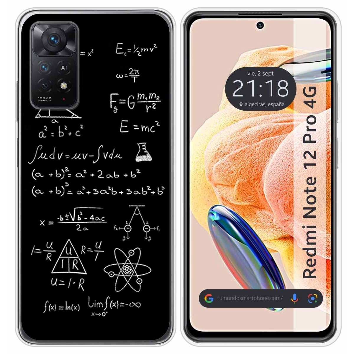 Funda Silicona compatible con Xiaomi Redmi Note 12 Pro 4G diseño Formulas Dibujos