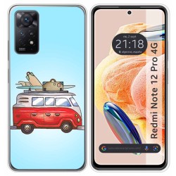 Funda Silicona compatible con Xiaomi Redmi Note 12 Pro 4G diseño Furgoneta Dibujos