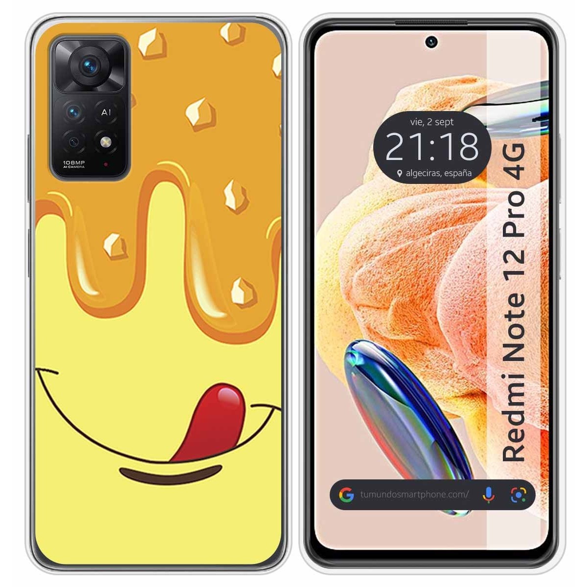 Funda Silicona compatible con Xiaomi Redmi Note 12 Pro 4G diseño Helado Vainilla Dibujos