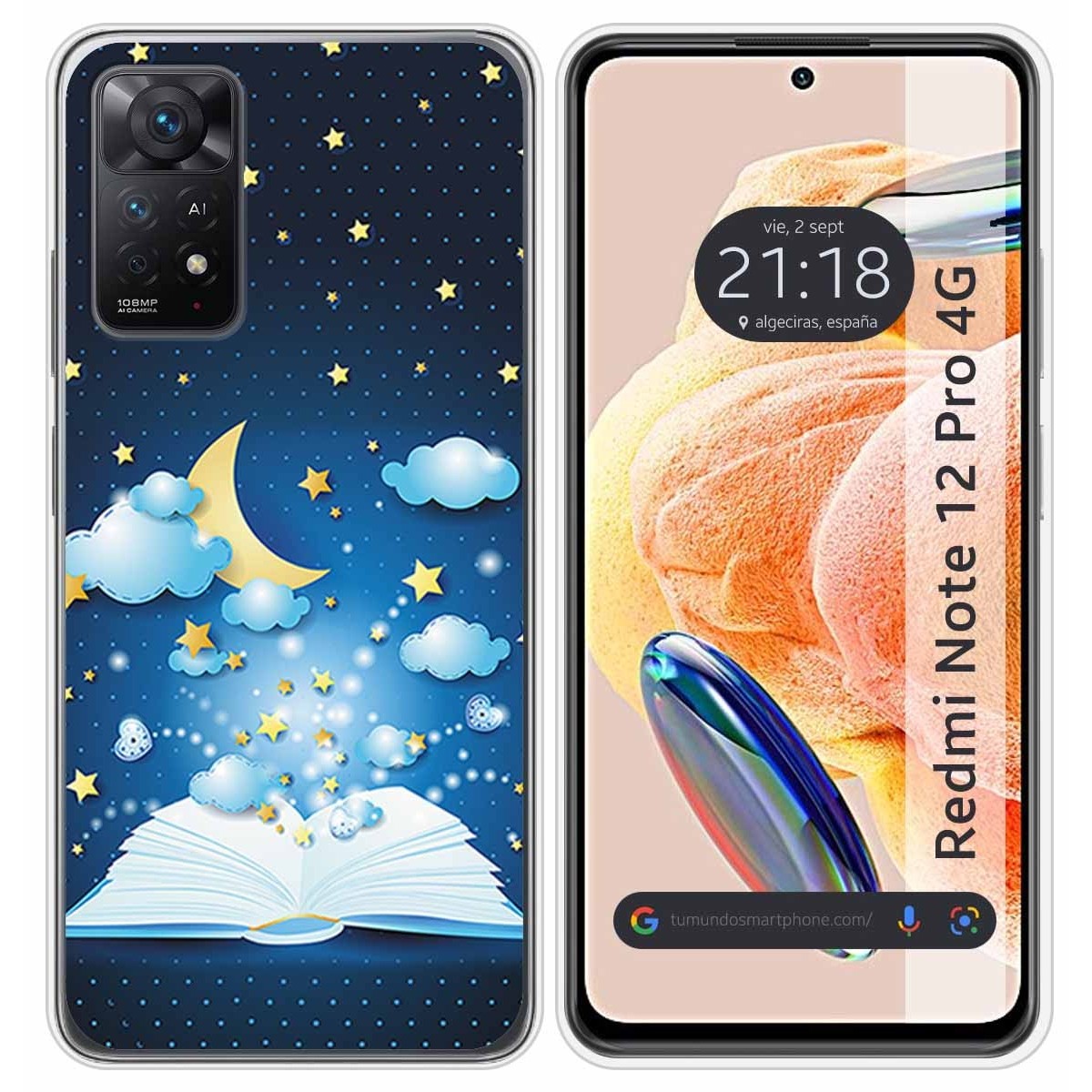 Funda Silicona compatible con Xiaomi Redmi Note 12 Pro 4G diseño Libro Cuentos Dibujos