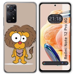 Funda Silicona compatible con Xiaomi Redmi Note 12 Pro 4G diseño Leon Dibujos