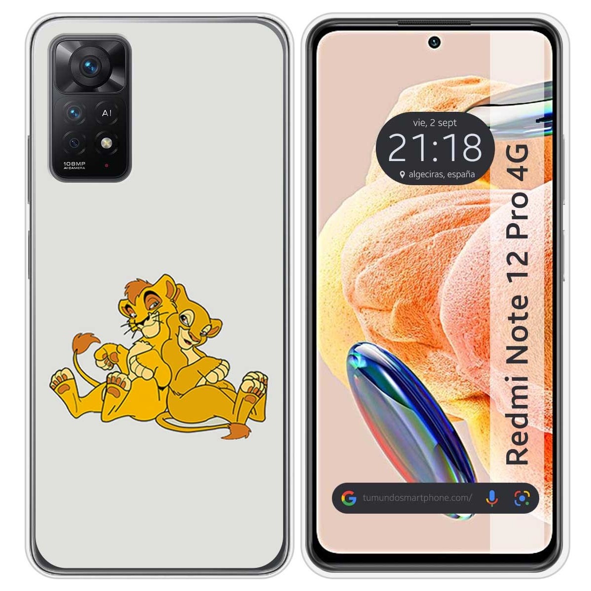 Funda Silicona compatible con Xiaomi Redmi Note 12 Pro 4G diseño Leones Dibujos