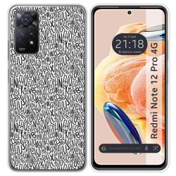 Funda Silicona compatible con Xiaomi Redmi Note 12 Pro 4G diseño Letras Dibujos