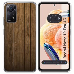 Funda Silicona compatible con Xiaomi Redmi Note 12 Pro 4G diseño Madera Dibujos
