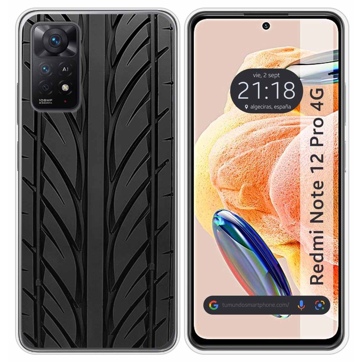 Funda Silicona compatible con Xiaomi Redmi Note 12 Pro 4G diseño Neumatico Dibujos