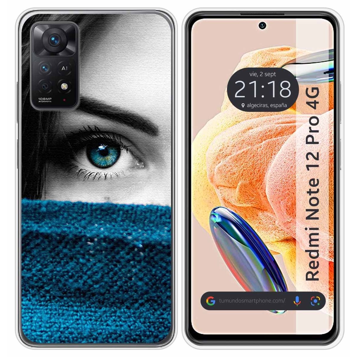 Funda Silicona compatible con Xiaomi Redmi Note 12 Pro 4G diseño Ojo Dibujos