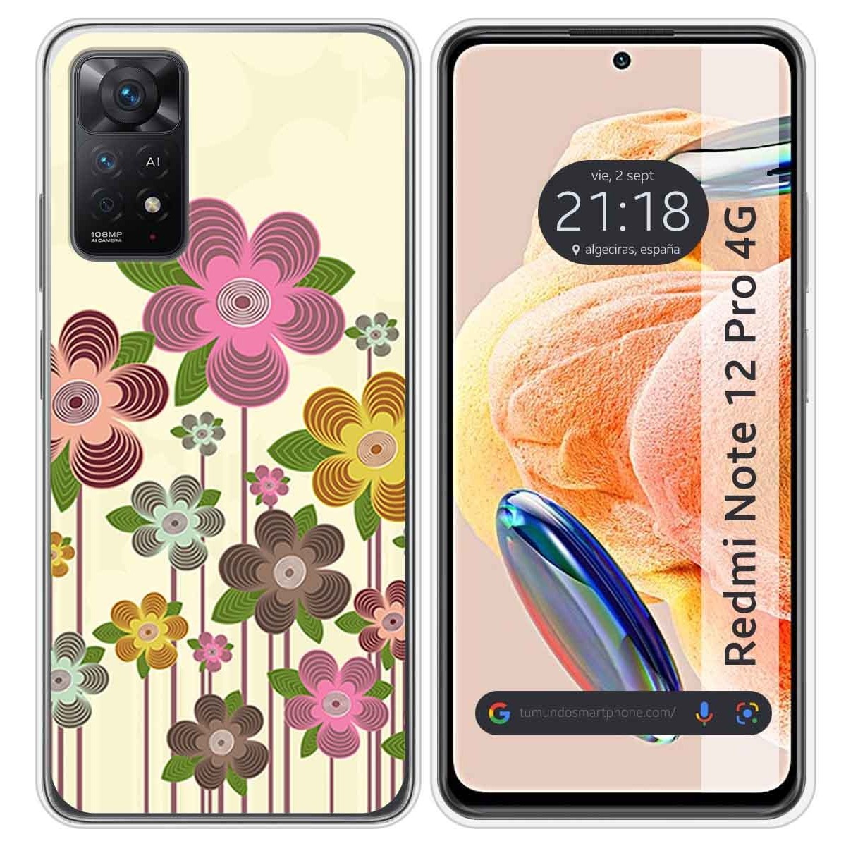 Funda Silicona compatible con Xiaomi Redmi Note 12 Pro 4G diseño Primavera En Flor Dibujos