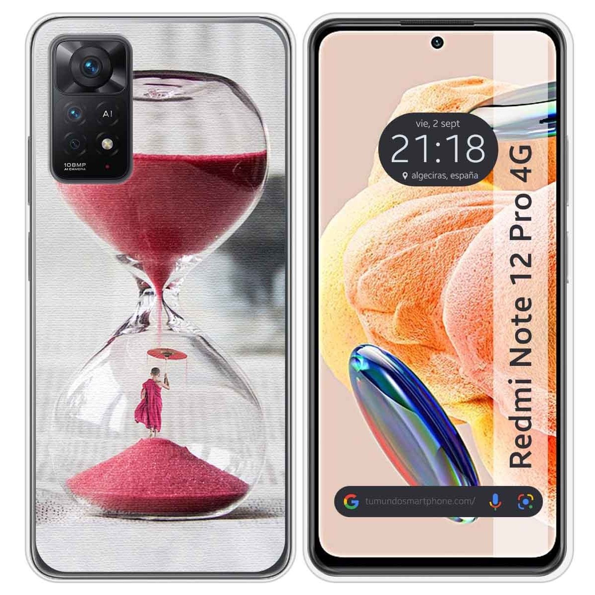 Funda Silicona compatible con Xiaomi Redmi Note 12 Pro 4G diseño Reloj Dibujos
