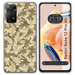 Funda Silicona compatible con Xiaomi Redmi Note 12 Pro 4G diseño Sand Camuflaje Dibujos