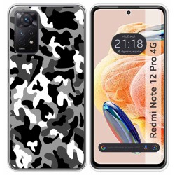Funda Silicona compatible con Xiaomi Redmi Note 12 Pro 4G diseño Snow Camuflaje Dibujos