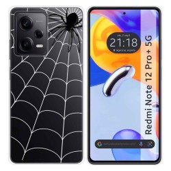 Funda Silicona Transparente compatible con Xiaomi Redmi Note 12 Pro+ Plus 5G diseño Araña Dibujos