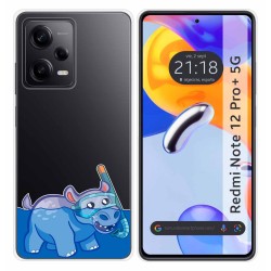 Funda Silicona Transparente compatible con Xiaomi Redmi Note 12 Pro+ Plus 5G diseño Hipo Dibujos