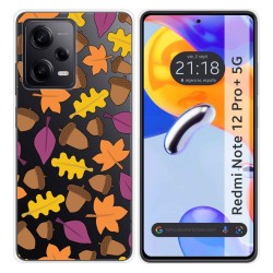 Funda Silicona Transparente compatible con Xiaomi Redmi Note 12 Pro+ Plus 5G diseño Otoño Dibujos