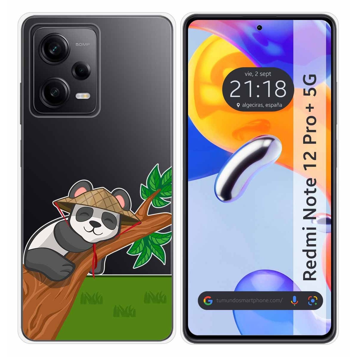 Funda Silicona Transparente compatible con Xiaomi Redmi Note 12 Pro+ Plus 5G diseño Panda Dibujos