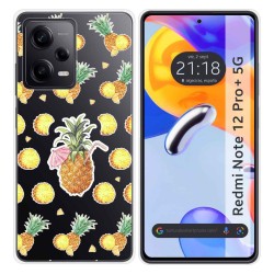 Funda Silicona Transparente compatible con Xiaomi Redmi Note 12 Pro+ Plus 5G diseño Piña Dibujos