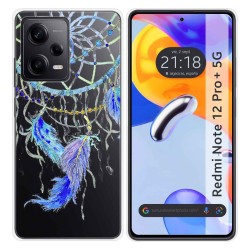 Funda Silicona Transparente compatible con Xiaomi Redmi Note 12 Pro+ Plus 5G diseño Plumas Dibujos