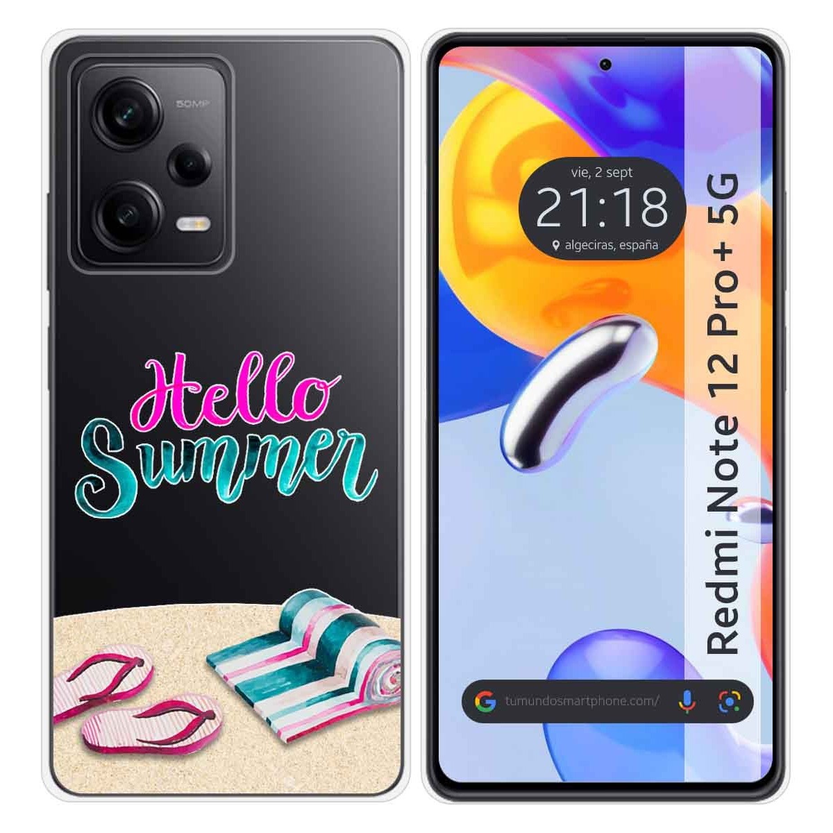 Funda Silicona Transparente compatible con Xiaomi Redmi Note 12 Pro+ Plus 5G diseño Summer Dibujos