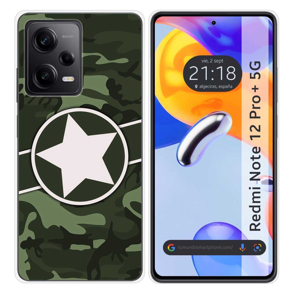 Funda Silicona compatible con Xiaomi Redmi Note 12 Pro+ Plus 5G diseño Camuflaje 01 Dibujos