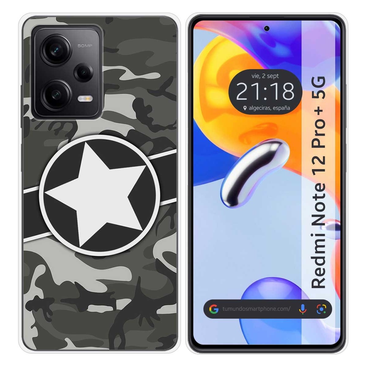 Funda Silicona compatible con Xiaomi Redmi Note 12 Pro+ Plus 5G diseño Camuflaje 02 Dibujos