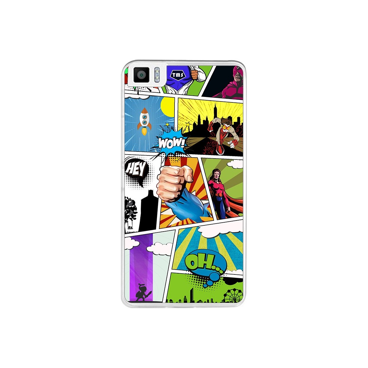 Funda Gel Tpu para Bq Aquaris M5.5 / M 2017 Diseño Comic Dibujos