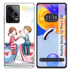 Funda Silicona compatible con Xiaomi Redmi Note 12 Pro+ Plus 5G diseño Café Dibujos