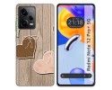 Funda Silicona compatible con Xiaomi Redmi Note 12 Pro+ Plus 5G diseño Corazones Madera Dibujos