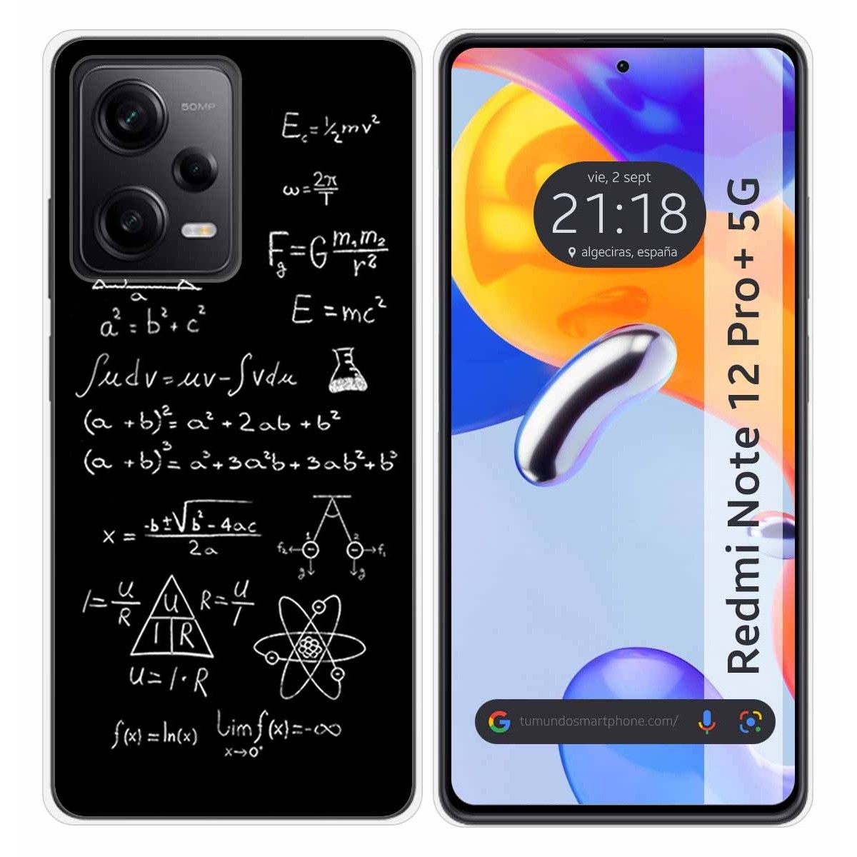 Funda Silicona compatible con Xiaomi Redmi Note 12 Pro+ Plus 5G diseño Formulas Dibujos