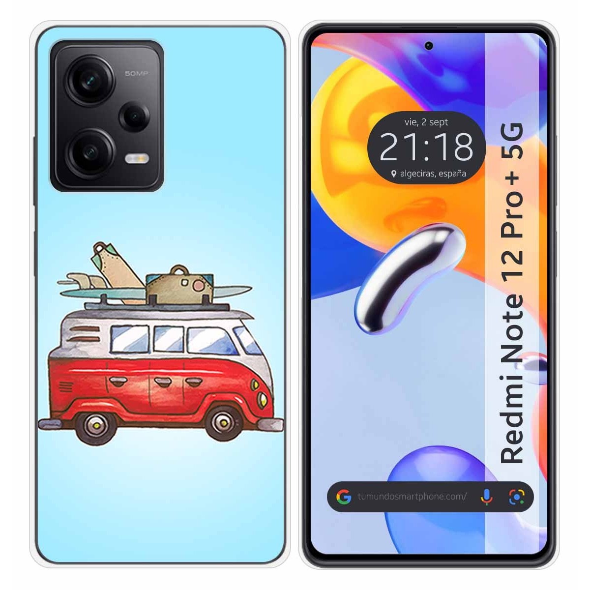 Funda Silicona compatible con Xiaomi Redmi Note 12 Pro+ Plus 5G diseño Furgoneta Dibujos