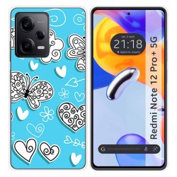 Funda Silicona compatible con Xiaomi Redmi Note 12 Pro+ Plus 5G diseño Mariposas Dibujos