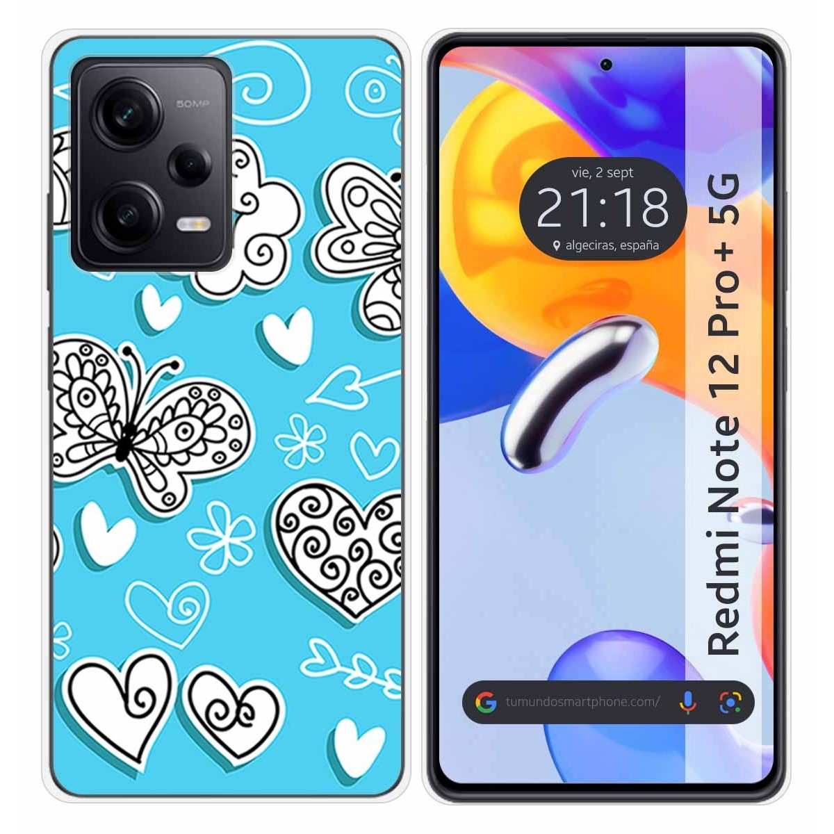 Funda Silicona compatible con Xiaomi Redmi Note 12 Pro+ Plus 5G diseño Mariposas Dibujos
