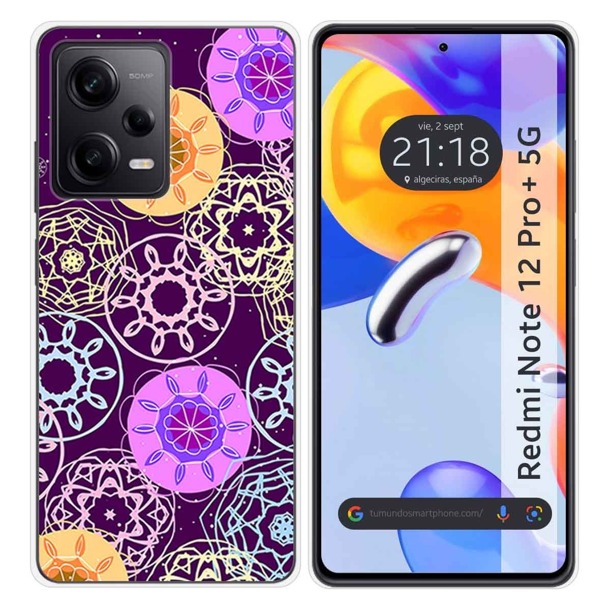 Funda Silicona compatible con Xiaomi Redmi Note 12 Pro+ Plus 5G diseño Radial Dibujos