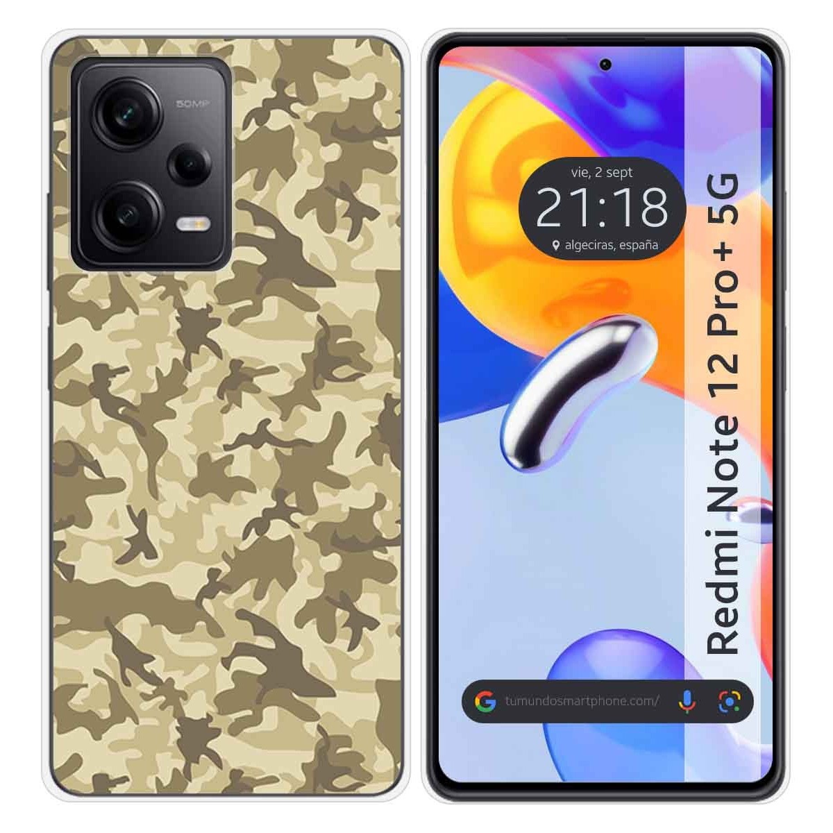 Funda Silicona compatible con Xiaomi Redmi Note 12 Pro+ Plus 5G diseño Sand Camuflaje Dibujos