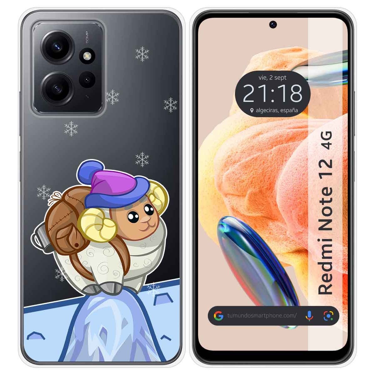 Funda Silicona Transparente compatible con Xiaomi Redmi Note 12 4G diseño Cabra Dibujos