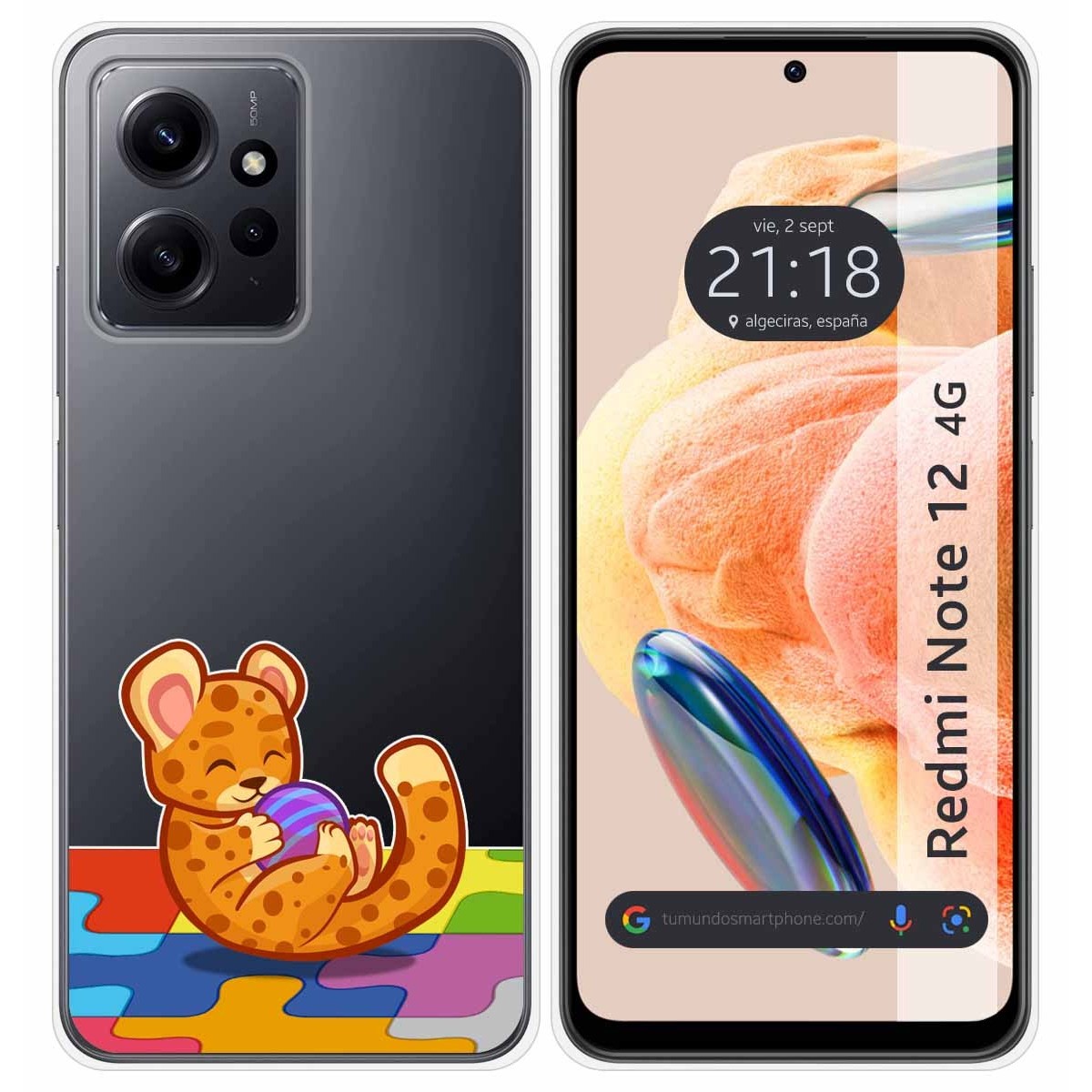 Funda Silicona Transparente compatible con Xiaomi Redmi Note 12 4G diseño Leopardo Dibujos