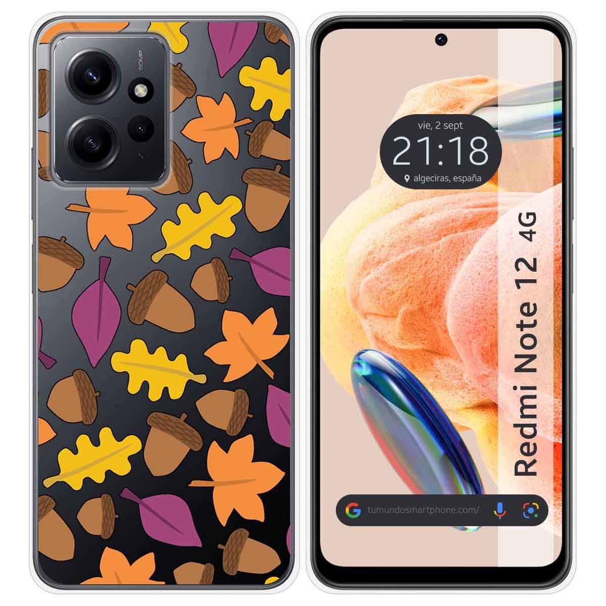 Funda Silicona Transparente compatible con Xiaomi Redmi Note 12 4G diseño Otoño Dibujos