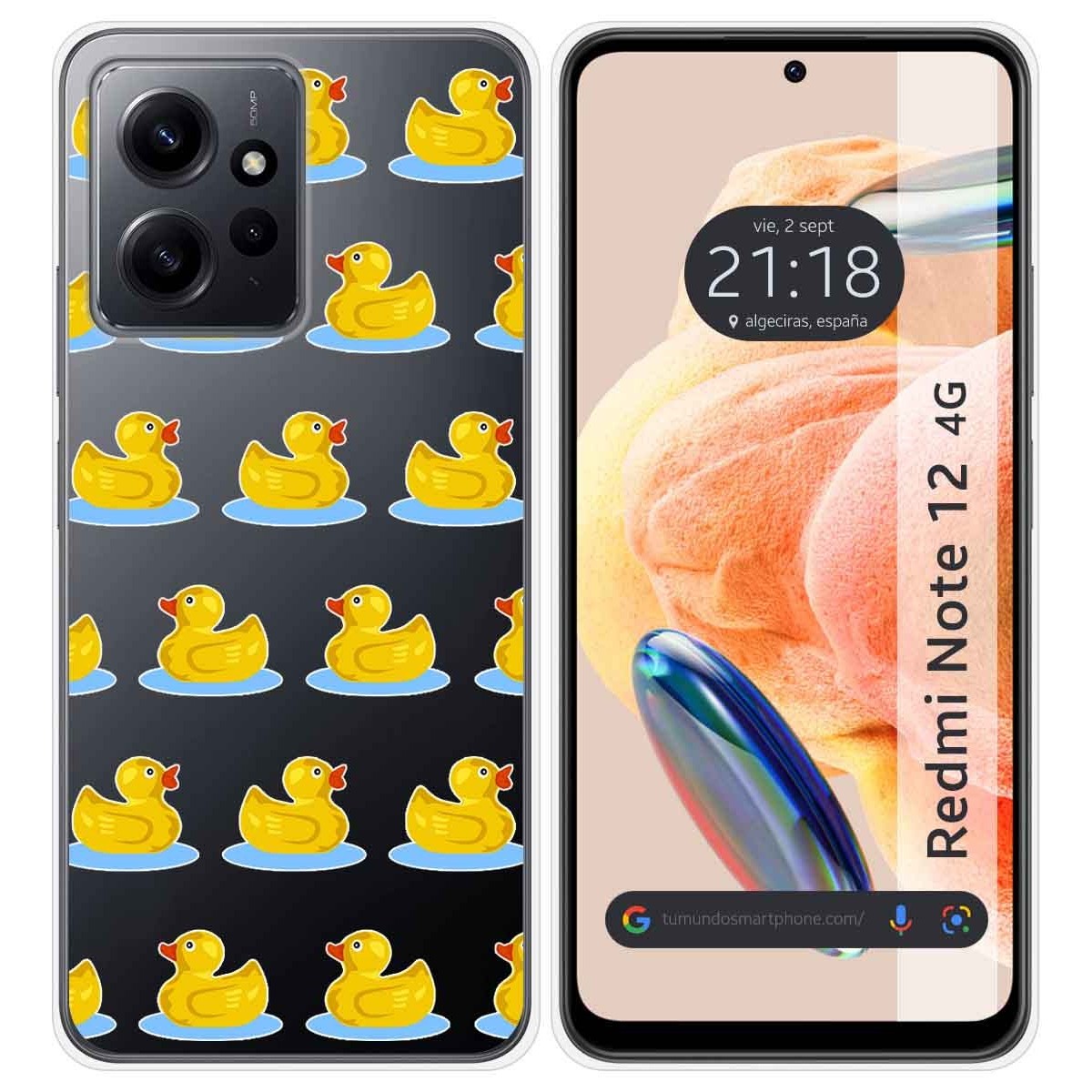 Funda Silicona Transparente compatible con Xiaomi Redmi Note 12 4G diseño Pato Dibujos