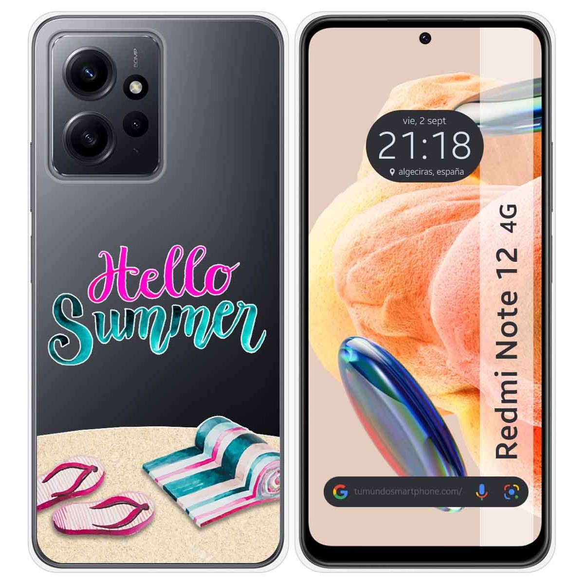 Funda Silicona Transparente compatible con Xiaomi Redmi Note 12 4G diseño Summer Dibujos